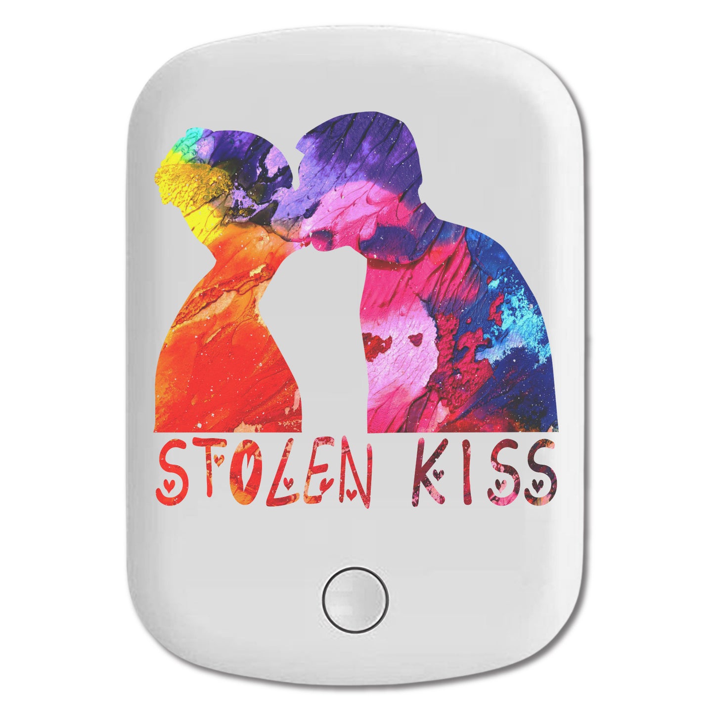 DistinctInk Magnetic Battery Pack, Wireless Portable Charger with USB-C Cable, Compatible with MagSafe iPhone 14 / 13 / 12 Series - Stolen Kisses Are Always Sweetest