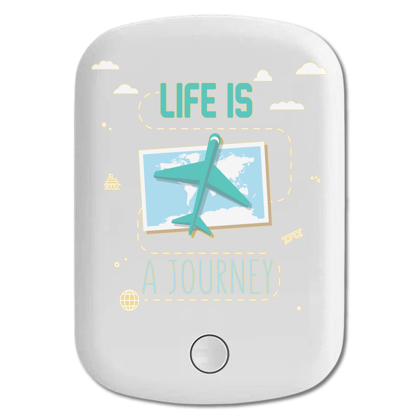 DistinctInk Magnetic Battery Pack, Wireless Portable Charger with USB-C Cable, Compatible with MagSafe iPhone 14 / 13 / 12 Series - Life Is A Journey