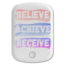 DistinctInk Magnetic Battery Pack, Wireless Portable Charger with USB-C Cable, Compatible with MagSafe iPhone 14 / 13 / 12 Series - Believe Achieve Receive