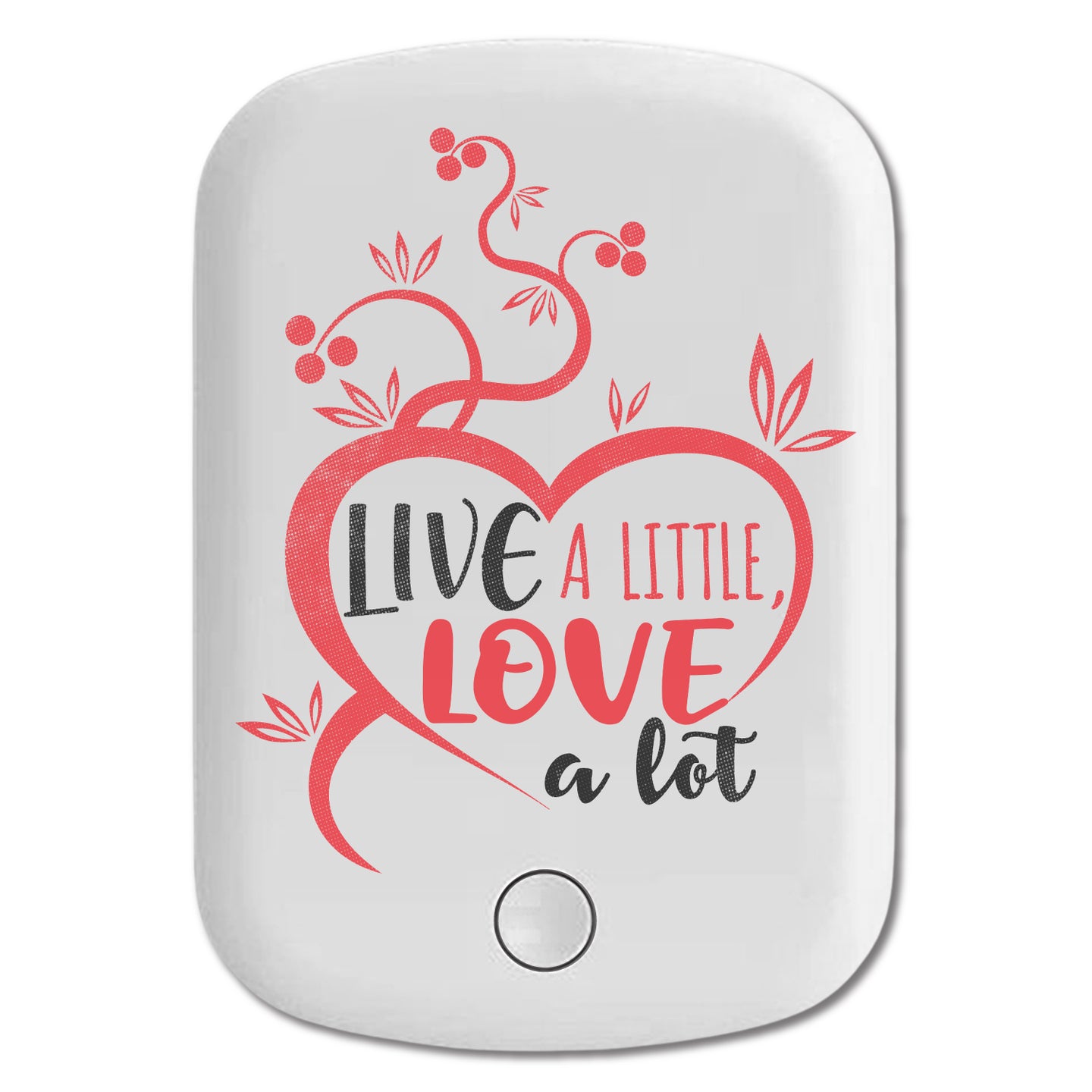 DistinctInk Magnetic Battery Pack, Wireless Portable Charger with USB-C Cable, Compatible with MagSafe iPhone 14 / 13 / 12 Series - Live A Little Love A lot