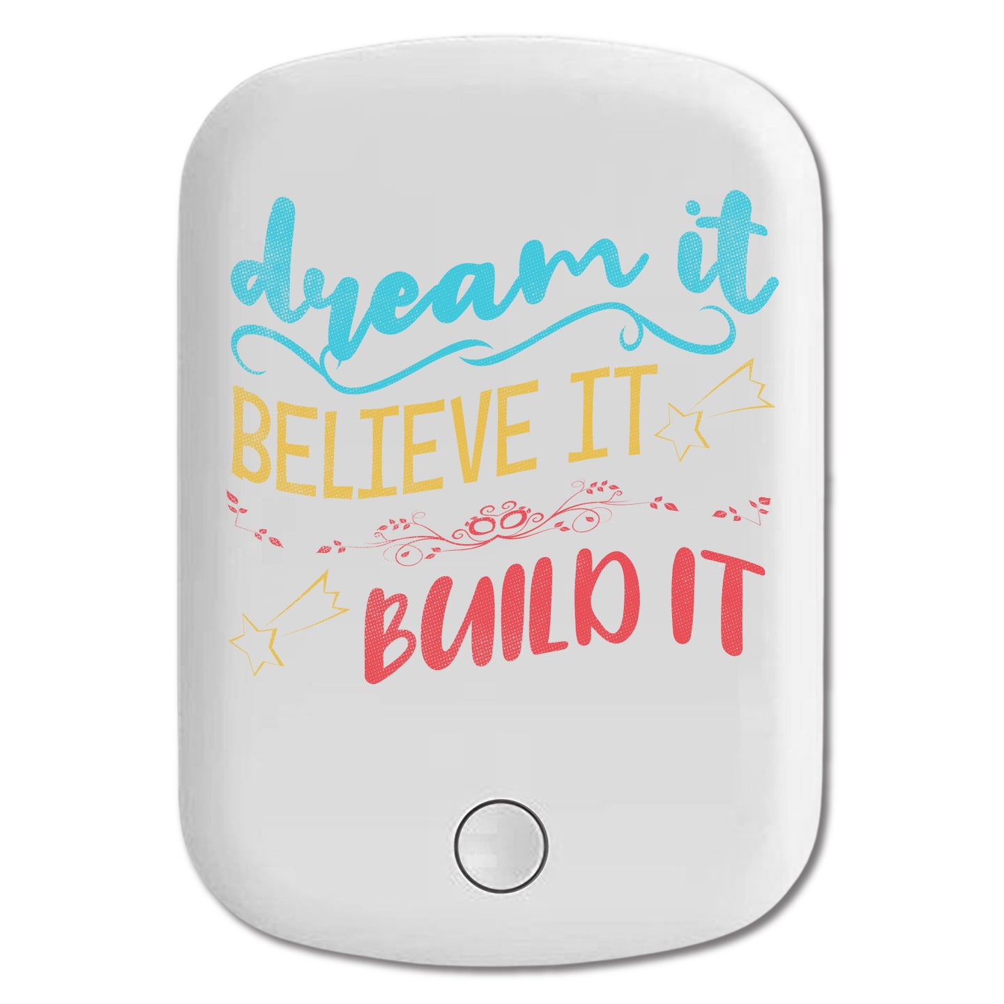DistinctInk Magnetic Battery Pack, Wireless Portable Charger with USB-C Cable, Compatible with MagSafe iPhone 14 / 13 / 12 Series - Dream It Believe It Build It