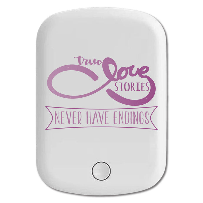 DistinctInk Magnetic Battery Pack, Wireless Portable Charger with USB-C Cable, Compatible with MagSafe iPhone 14 / 13 / 12 Series - True Love Stories Never Have Endings