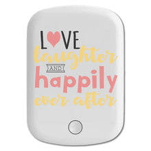 DistinctInk Magnetic Battery Pack, Wireless Portable Charger with USB-C Cable, Compatible with MagSafe iPhone 14 / 13 / 12 Series - Love Laughter Happily Ever After