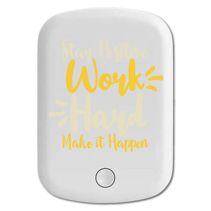 DistinctInk Magnetic Battery Pack, Wireless Portable Charger with USB-C Cable, Compatible with MagSafe iPhone 14 / 13 / 12 Series - Stay Positive Work Hard Make It Happen