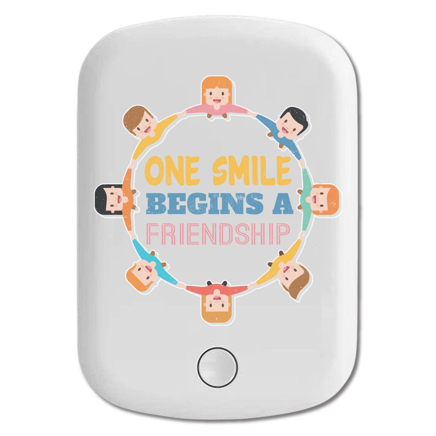 DistinctInk Magnetic Battery Pack, Wireless Portable Charger with USB-C Cable, Compatible with MagSafe iPhone 14 / 13 / 12 Series - One Smile Begins A Friendship