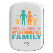 DistinctInk Magnetic Battery Pack, Wireless Portable Charger with USB-C Cable, Compatible with MagSafe iPhone 14 / 13 / 12 Series - Blood Makes Related Loyalty Makes Family