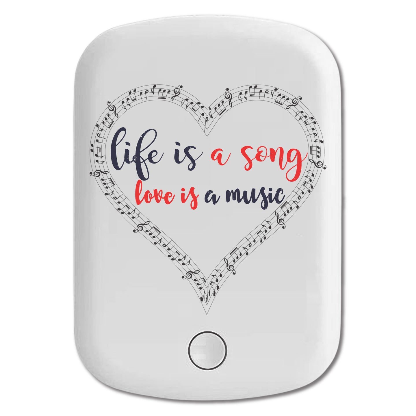 DistinctInk Magnetic Battery Pack, Wireless Portable Charger with USB-C Cable, Compatible with MagSafe iPhone 14 / 13 / 12 Series - Life Is Song Love Is Music
