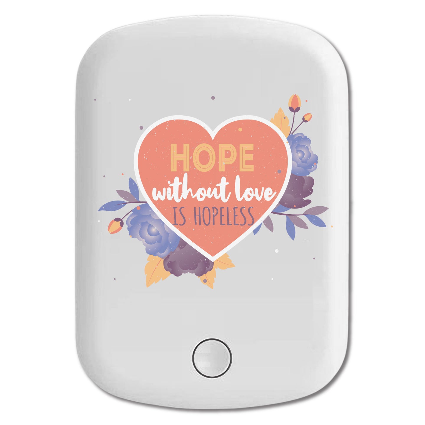 DistinctInk Magnetic Battery Pack, Wireless Portable Charger with USB-C Cable, Compatible with MagSafe iPhone 14 / 13 / 12 Series - Hope Without Love Is Hopeless
