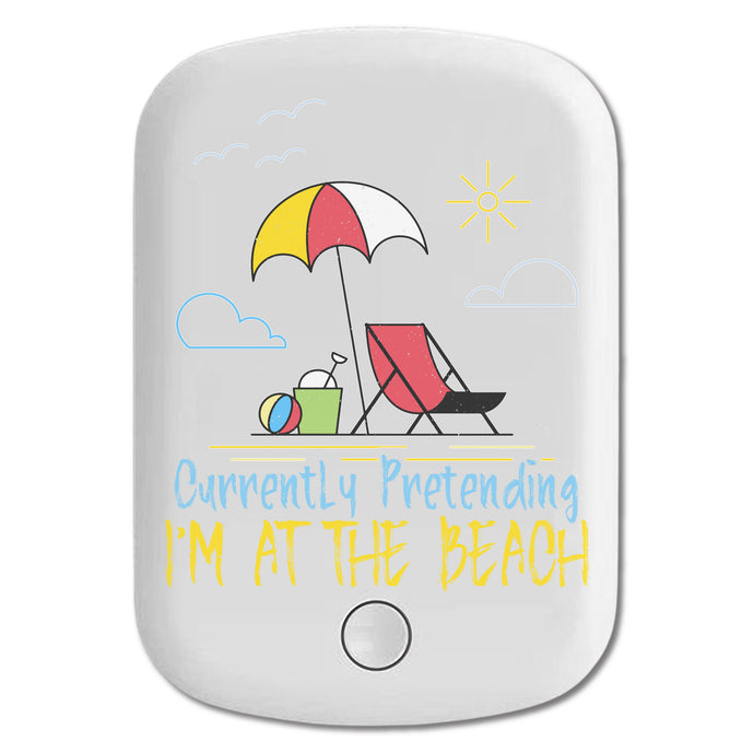 DistinctInk Magnetic Battery Pack, Wireless Portable Charger with USB-C Cable, Compatible with MagSafe iPhone 14 / 13 / 12 Series - Currently Pretending I'm At The Beach