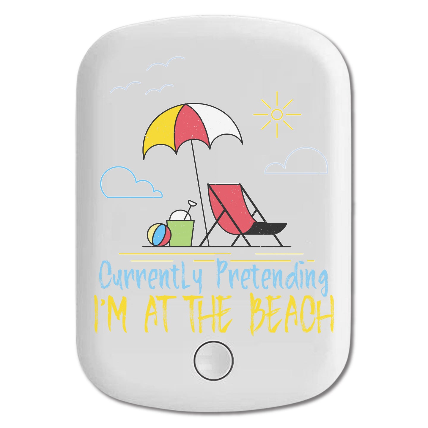 DistinctInk Magnetic Battery Pack, Wireless Portable Charger with USB-C Cable, Compatible with MagSafe iPhone 14 / 13 / 12 Series - Currently Pretending I'm At The Beach