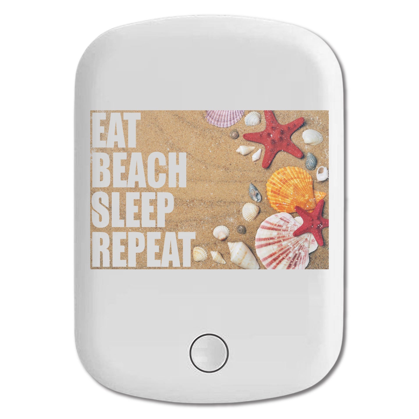 DistinctInk Magnetic Battery Pack, Wireless Portable Charger with USB-C Cable, Compatible with MagSafe iPhone 14 / 13 / 12 Series - Eat Beach Sleep Repeat