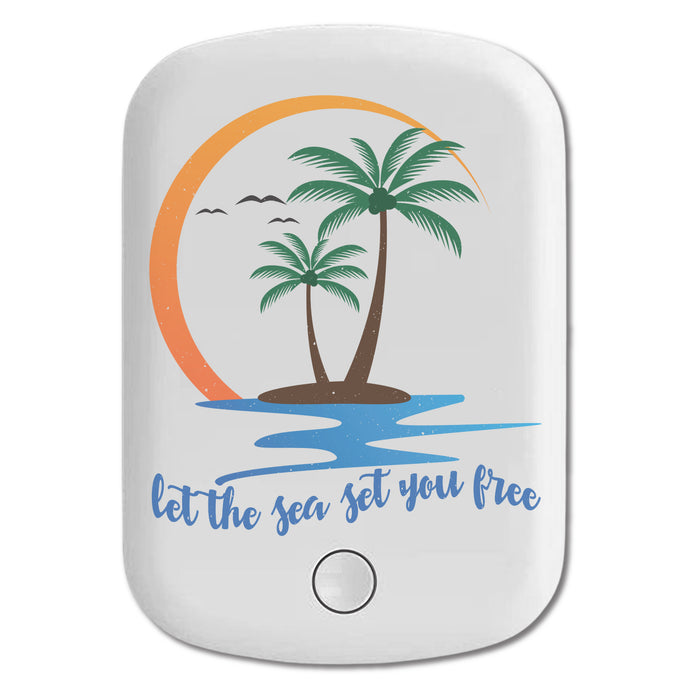 DistinctInk Magnetic Battery Pack, Wireless Portable Charger with USB-C Cable, Compatible with MagSafe iPhone 14 / 13 / 12 Series - Let The Sea Set You Free