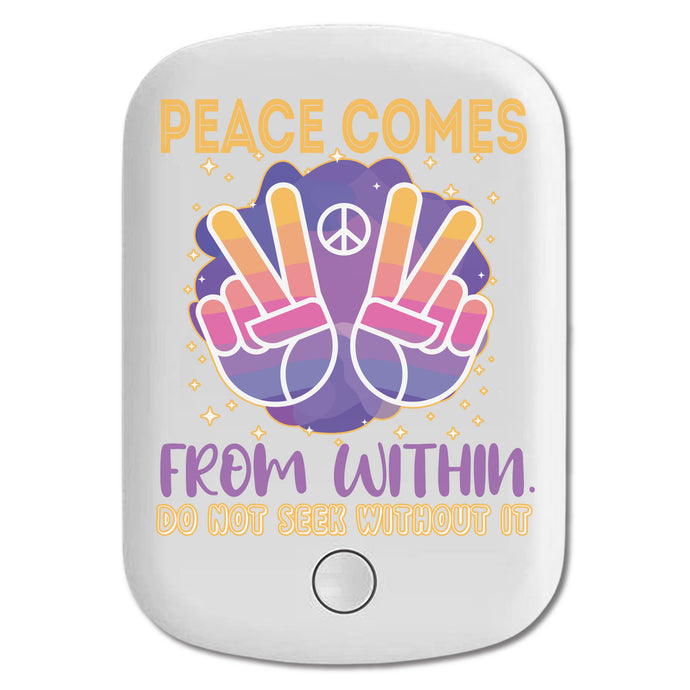 DistinctInk Magnetic Battery Pack, Wireless Portable Charger with USB-C Cable, Compatible with MagSafe iPhone 14 / 13 / 12 Series - Peace Comes From Within