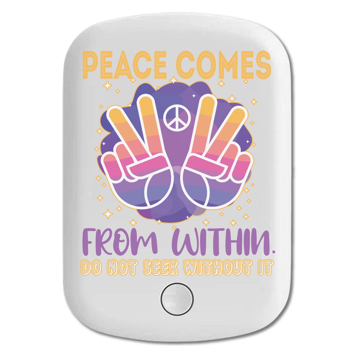 DistinctInk Magnetic Battery Pack, Wireless Portable Charger with USB-C Cable, Compatible with MagSafe iPhone 14 / 13 / 12 Series - Peace Comes From Within