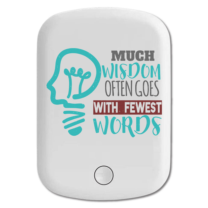 DistinctInk Magnetic Battery Pack, Wireless Portable Charger with USB-C Cable, Compatible with MagSafe iPhone 14 / 13 / 12 Series - Much Wisdom Goes With Fewst Words