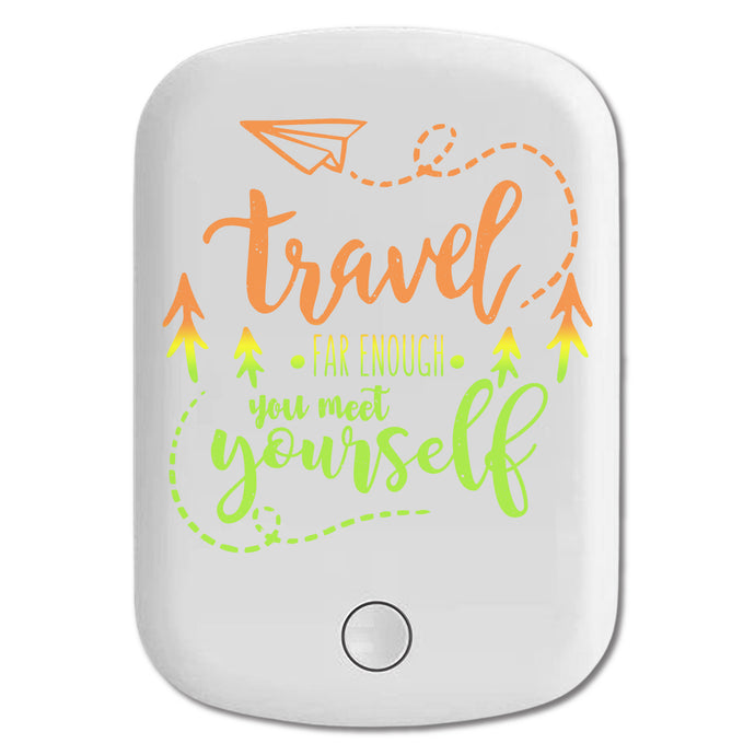 DistinctInk Magnetic Battery Pack, Wireless Portable Charger with USB-C Cable, Compatible with MagSafe iPhone 14 / 13 / 12 Series - Travel Far Enough Meet Yourself