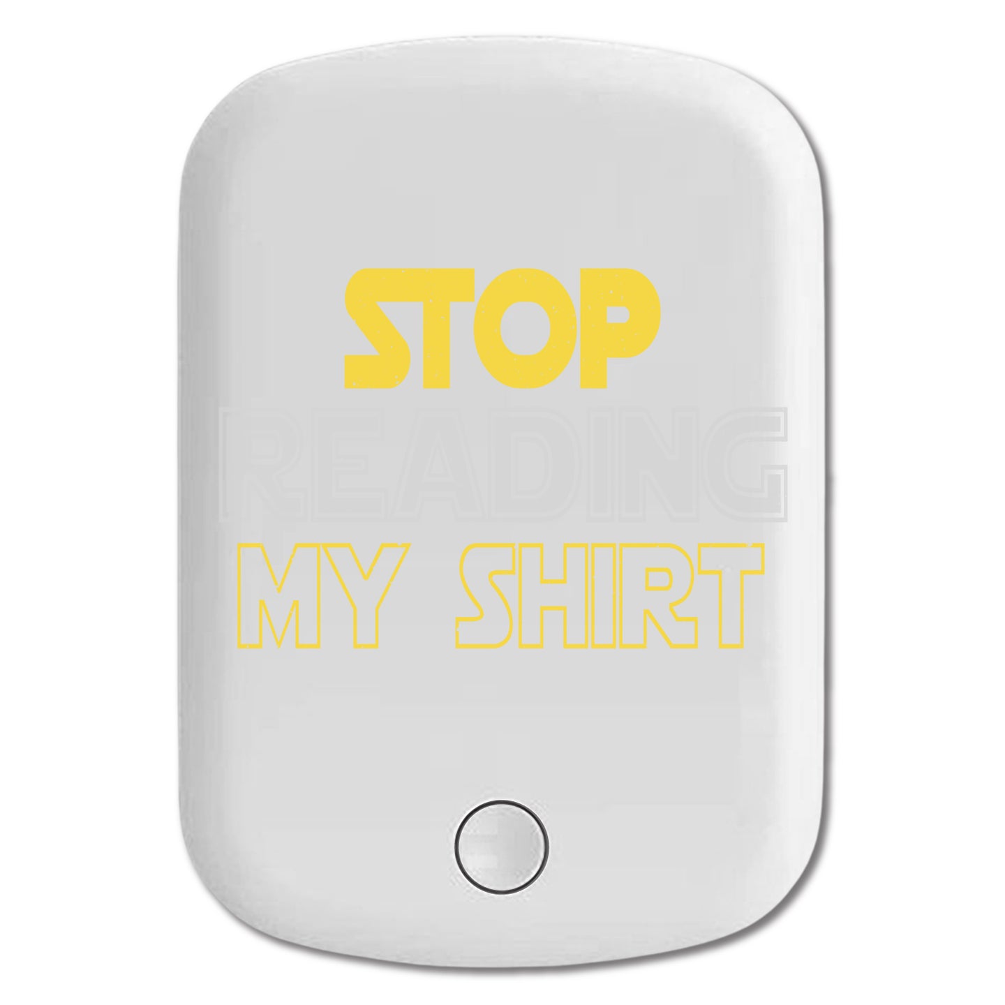 DistinctInk Magnetic Battery Pack, Wireless Portable Charger with USB-C Cable, Compatible with MagSafe iPhone 14 / 13 / 12 Series - Stop Reading My Shirt