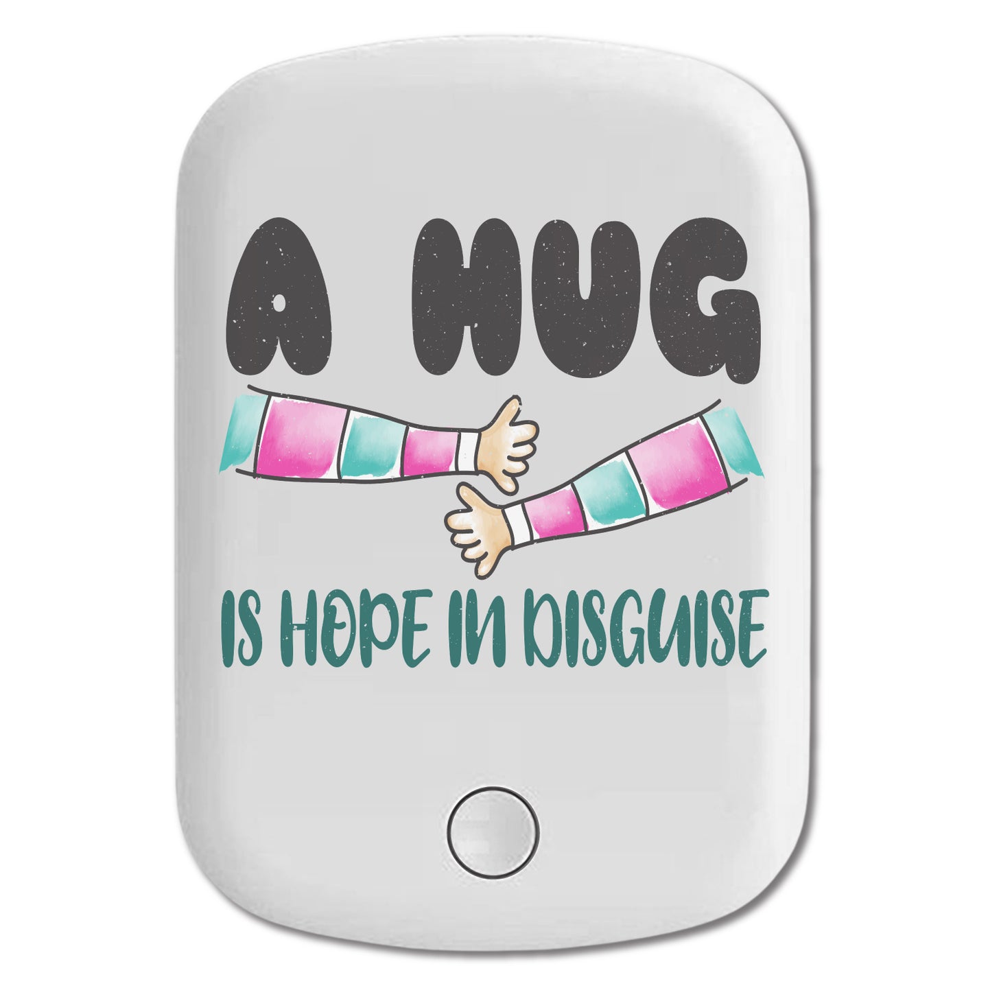 DistinctInk Magnetic Battery Pack, Wireless Portable Charger with USB-C Cable, Compatible with MagSafe iPhone 14 / 13 / 12 Series - Hug Is Hope In Disguise