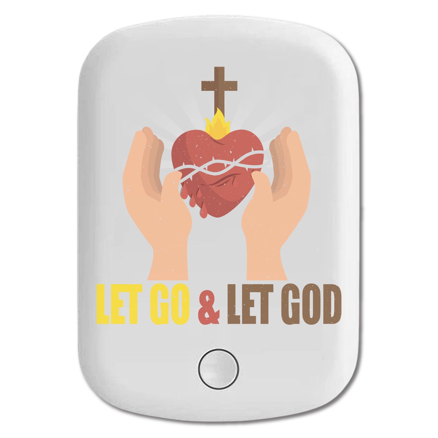 DistinctInk Magnetic Battery Pack, Wireless Portable Charger with USB-C Cable, Compatible with MagSafe iPhone 14 / 13 / 12 Series - Let Go And Let God