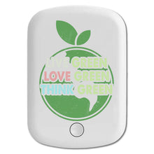 DistinctInk Magnetic Battery Pack, Wireless Portable Charger with USB-C Cable, Compatible with MagSafe iPhone 14 / 13 / 12 Series - Live Green Love Green Think Green