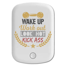 DistinctInk Magnetic Battery Pack, Wireless Portable Charger with USB-C Cable, Compatible with MagSafe iPhone 14 / 13 / 12 Series - Wake Up Work Out Look Hot Kick Ass