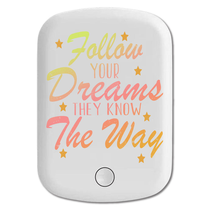 DistinctInk Magnetic Battery Pack, Wireless Portable Charger with USB-C Cable, Compatible with MagSafe iPhone 14 / 13 / 12 Series - Follow Your Dreams Know Way