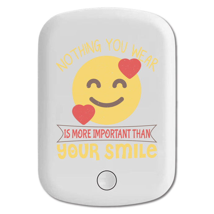 DistinctInk Magnetic Battery Pack, Wireless Portable Charger with USB-C Cable, Compatible with MagSafe iPhone 14 / 13 / 12 Series - Nothing Wear More Important Than Smile