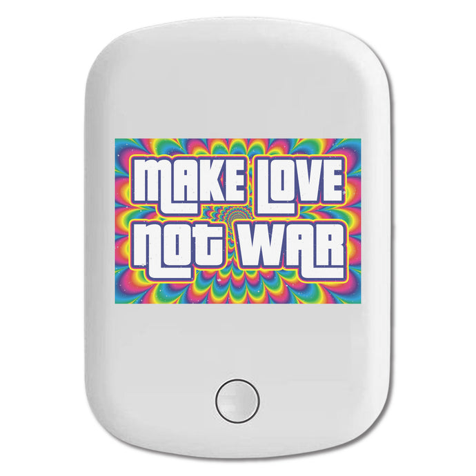 DistinctInk Magnetic Battery Pack, Wireless Portable Charger with USB-C Cable, Compatible with MagSafe iPhone 14 / 13 / 12 Series - Make Love Not War