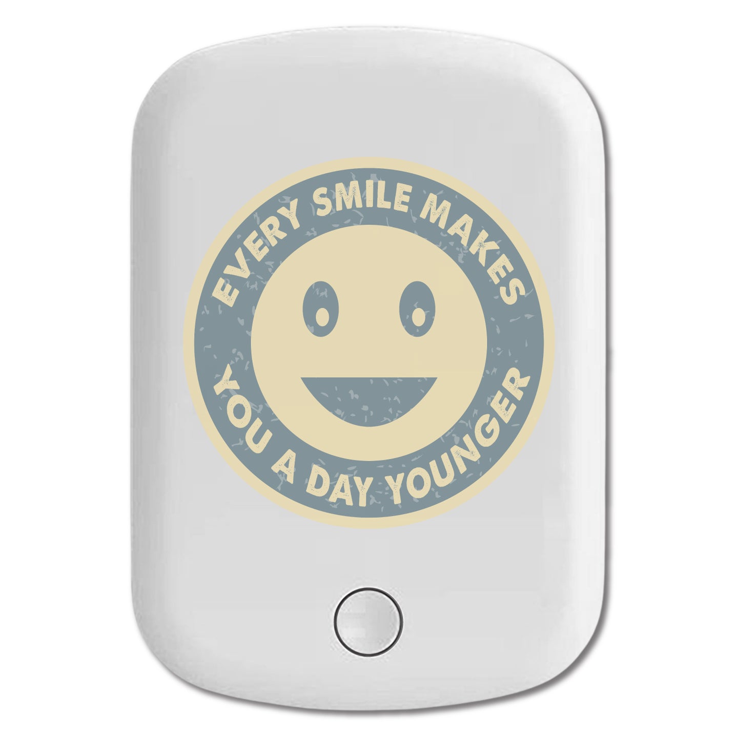 DistinctInk Magnetic Battery Pack, Wireless Portable Charger with USB-C Cable, Compatible with MagSafe iPhone 14 / 13 / 12 Series - Smile Makes A Day Younger