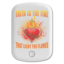 DistinctInk Magnetic Battery Pack, Wireless Portable Charger with USB-C Cable, Compatible with MagSafe iPhone 14 / 13 / 12 Series - Faith Is Fire Light Flames