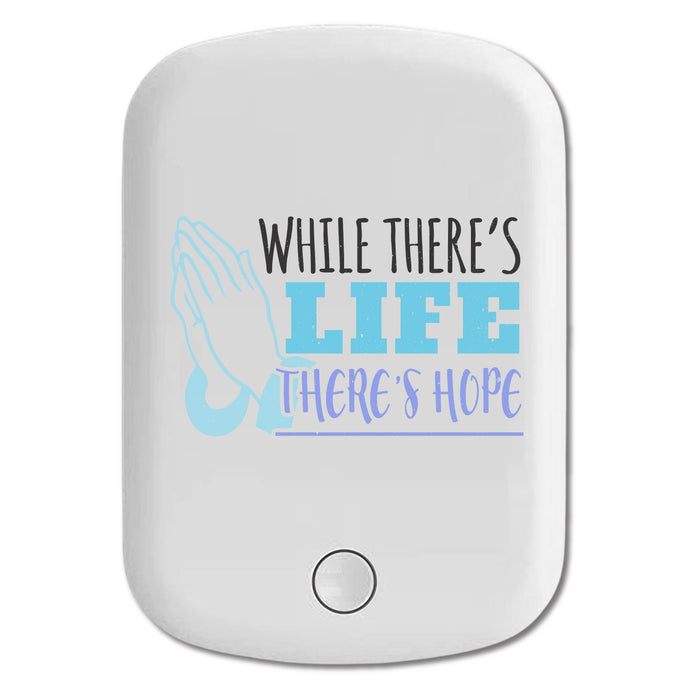 DistinctInk Magnetic Battery Pack, Wireless Portable Charger with USB-C Cable, Compatible with MagSafe iPhone 14 / 13 / 12 Series - There's Life There's Hope