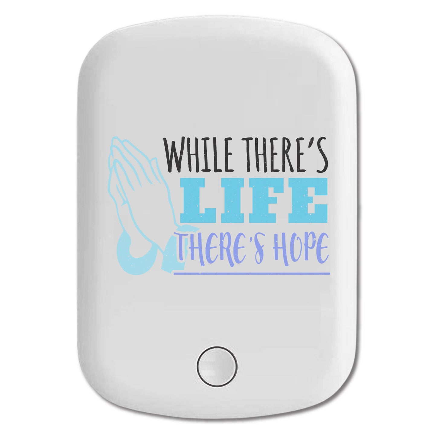 DistinctInk Magnetic Battery Pack, Wireless Portable Charger with USB-C Cable, Compatible with MagSafe iPhone 14 / 13 / 12 Series - There's Life There's Hope