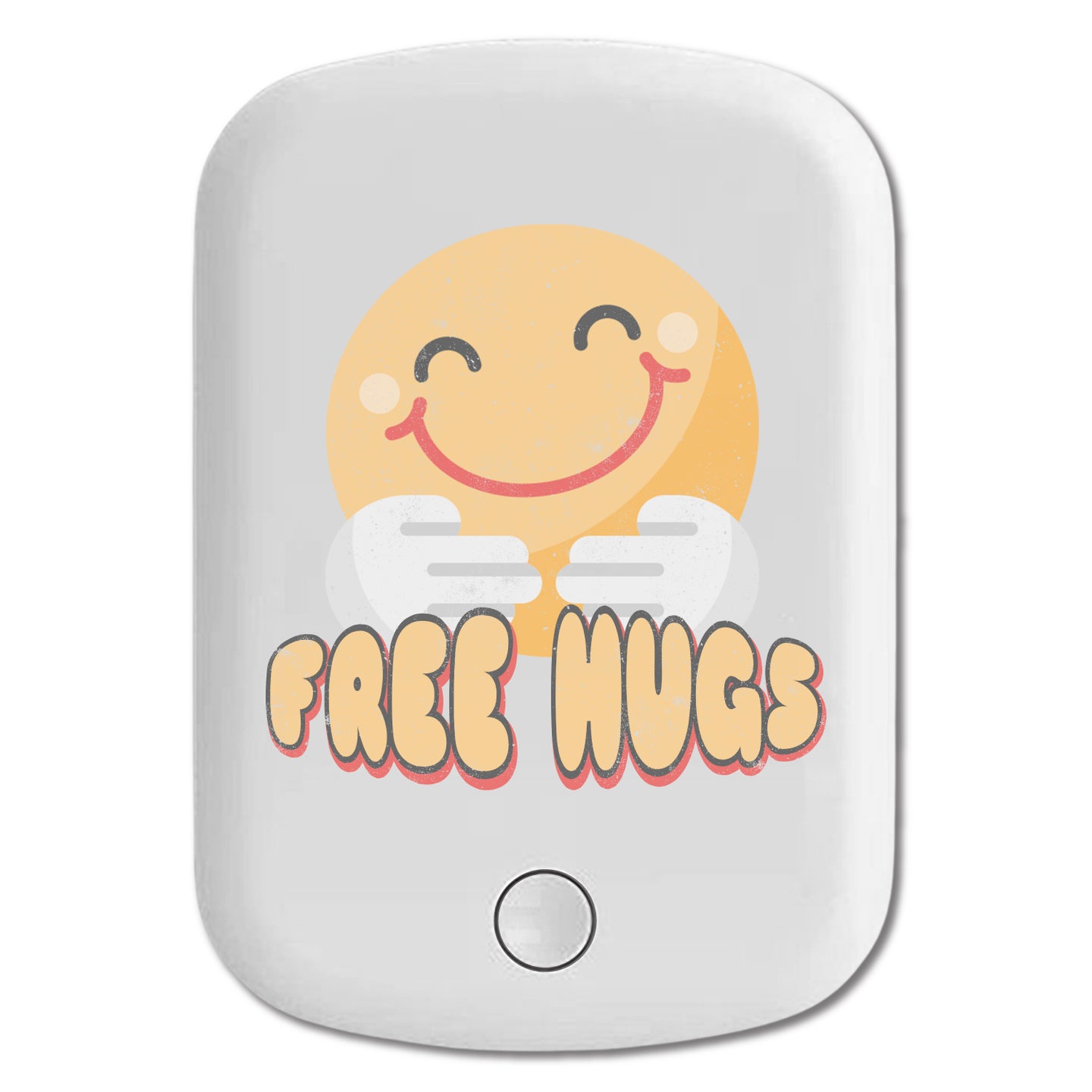 DistinctInk Magnetic Battery Pack, Wireless Portable Charger with USB-C Cable, Compatible with MagSafe iPhone 14 / 13 / 12 Series - Free Hugs