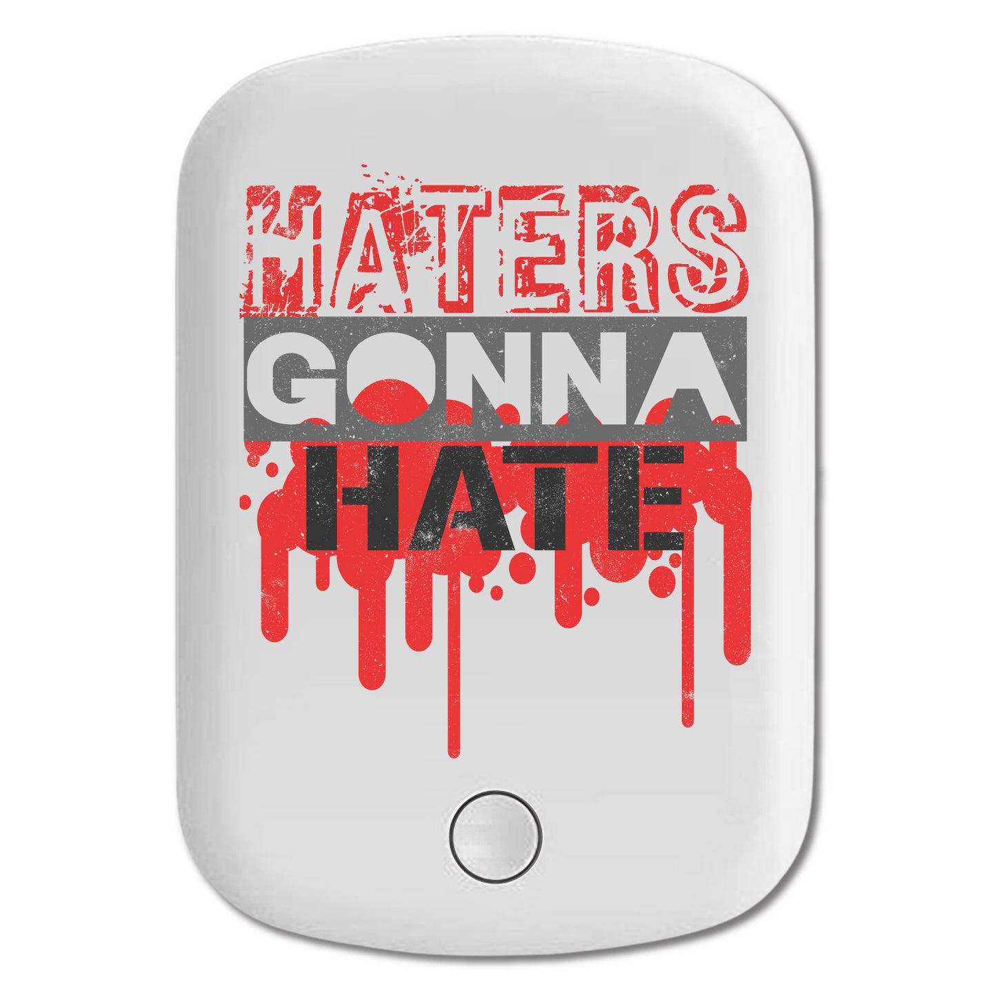 DistinctInk Magnetic Battery Pack, Wireless Portable Charger with USB-C Cable, Compatible with MagSafe iPhone 14 / 13 / 12 Series - Haters Gonna Hate