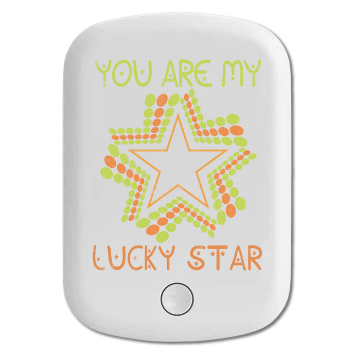DistinctInk Magnetic Battery Pack, Wireless Portable Charger with USB-C Cable, Compatible with MagSafe iPhone 14 / 13 / 12 Series - You Are My Lucky Star