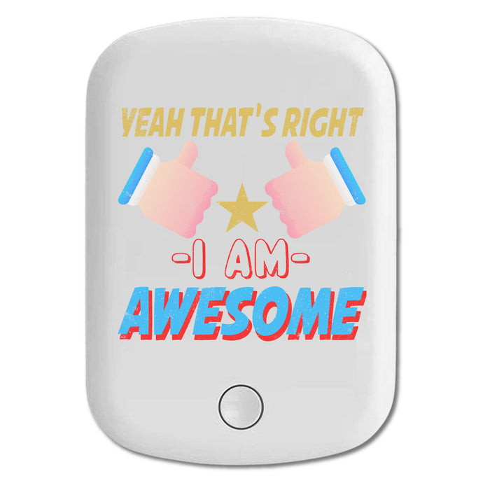 DistinctInk Magnetic Battery Pack, Wireless Portable Charger with USB-C Cable, Compatible with MagSafe iPhone 14 / 13 / 12 Series - That's Right I Am Awesome