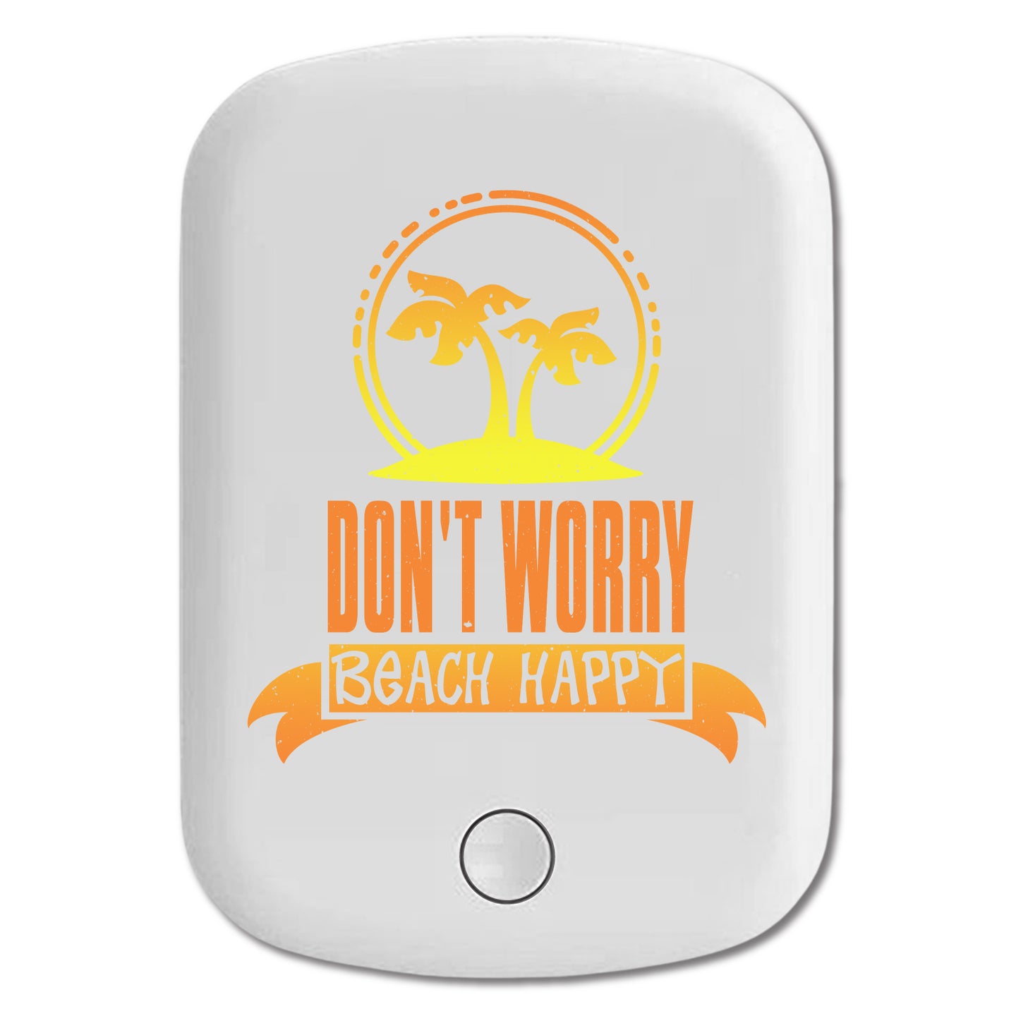 DistinctInk Magnetic Battery Pack, Wireless Portable Charger with USB-C Cable, Compatible with MagSafe iPhone 14 / 13 / 12 Series - Don't Worry Beach Happy