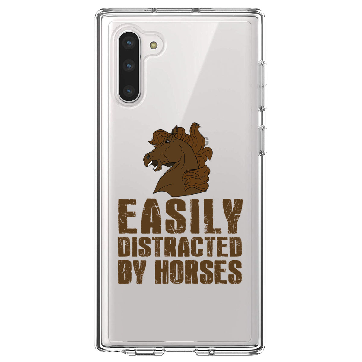 Easily Distracted By Horses Clear Shockproof iPhone Case, view 9