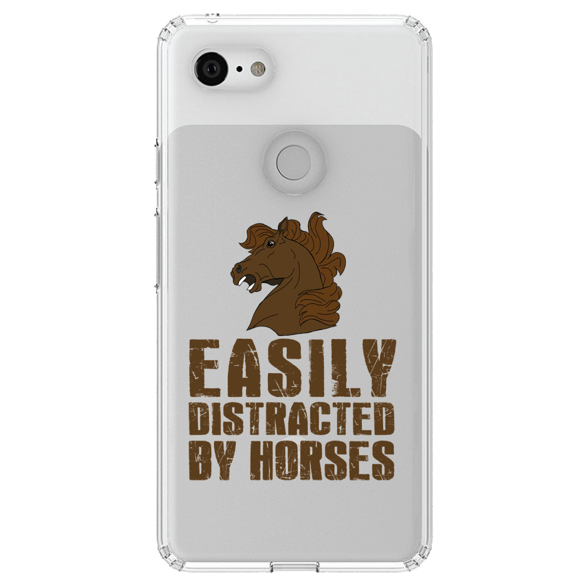 Easily Distracted By Horses Clear Shockproof iPhone Case, view 22