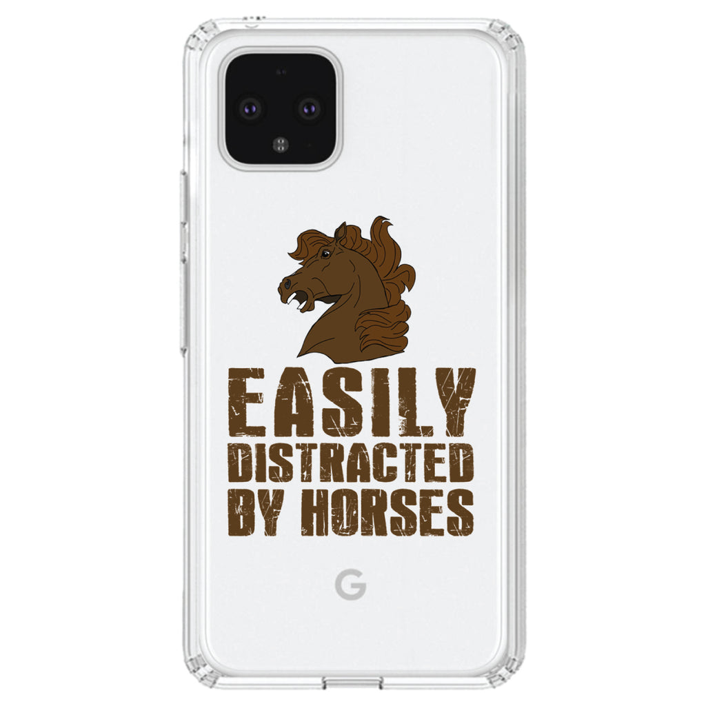Easily Distracted By Horses Clear Shockproof iPhone Case, view 24