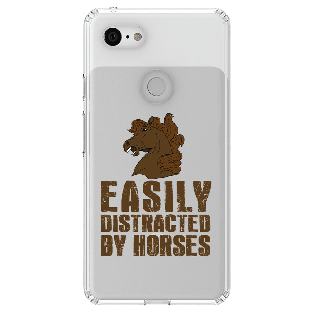 Easily Distracted By Horses Clear Shockproof iPhone Case, view 21