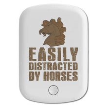 DistinctInk Magnetic Battery Pack, Wireless Portable Charger with USB-C Cable, Compatible with MagSafe iPhone 14 / 13 / 12 Series - Easily Distracted By Horses