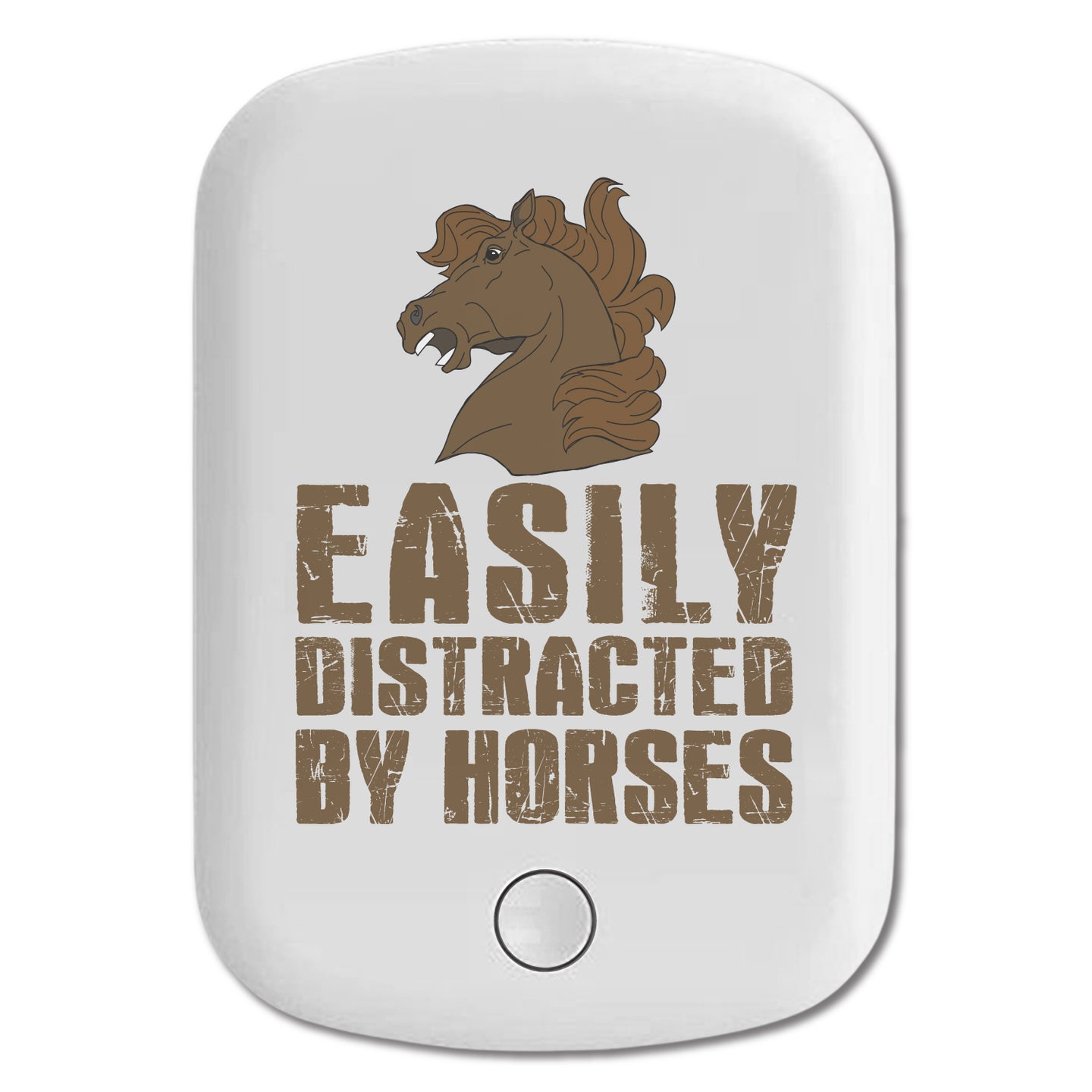 DistinctInk Magnetic Battery Pack, Wireless Portable Charger with USB-C Cable, Compatible with MagSafe iPhone 14 / 13 / 12 Series - Easily Distracted By Horses