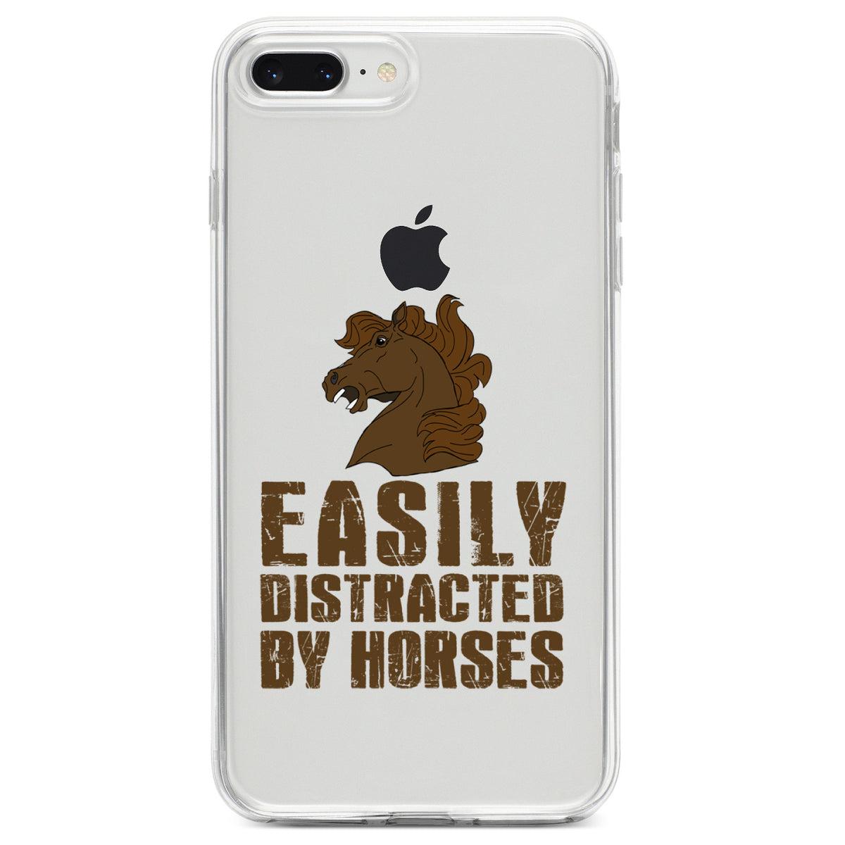 Easily Distracted By Horses Clear Shockproof iPhone Case, view 6