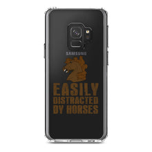 DistinctInk® Clear Shockproof Hybrid Case for Apple iPhone / Samsung Galaxy / Google Pixel - Easily Distracted By Horses