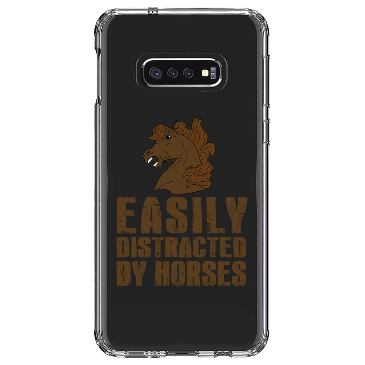 Easily Distracted By Horses Clear Shockproof iPhone Case, view 18