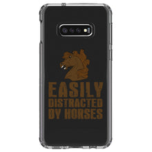 DistinctInk® Clear Shockproof Hybrid Case for Apple iPhone / Samsung Galaxy / Google Pixel - Easily Distracted By Horses