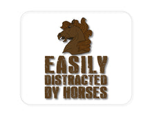 DistinctInk Custom Foam Rubber Mouse Pad - 1/4" Thick - Easily Distracted By Horses