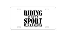DistinctInk Custom Aluminum Decorative Vanity Front License Plate - Riding is A Passion - horses