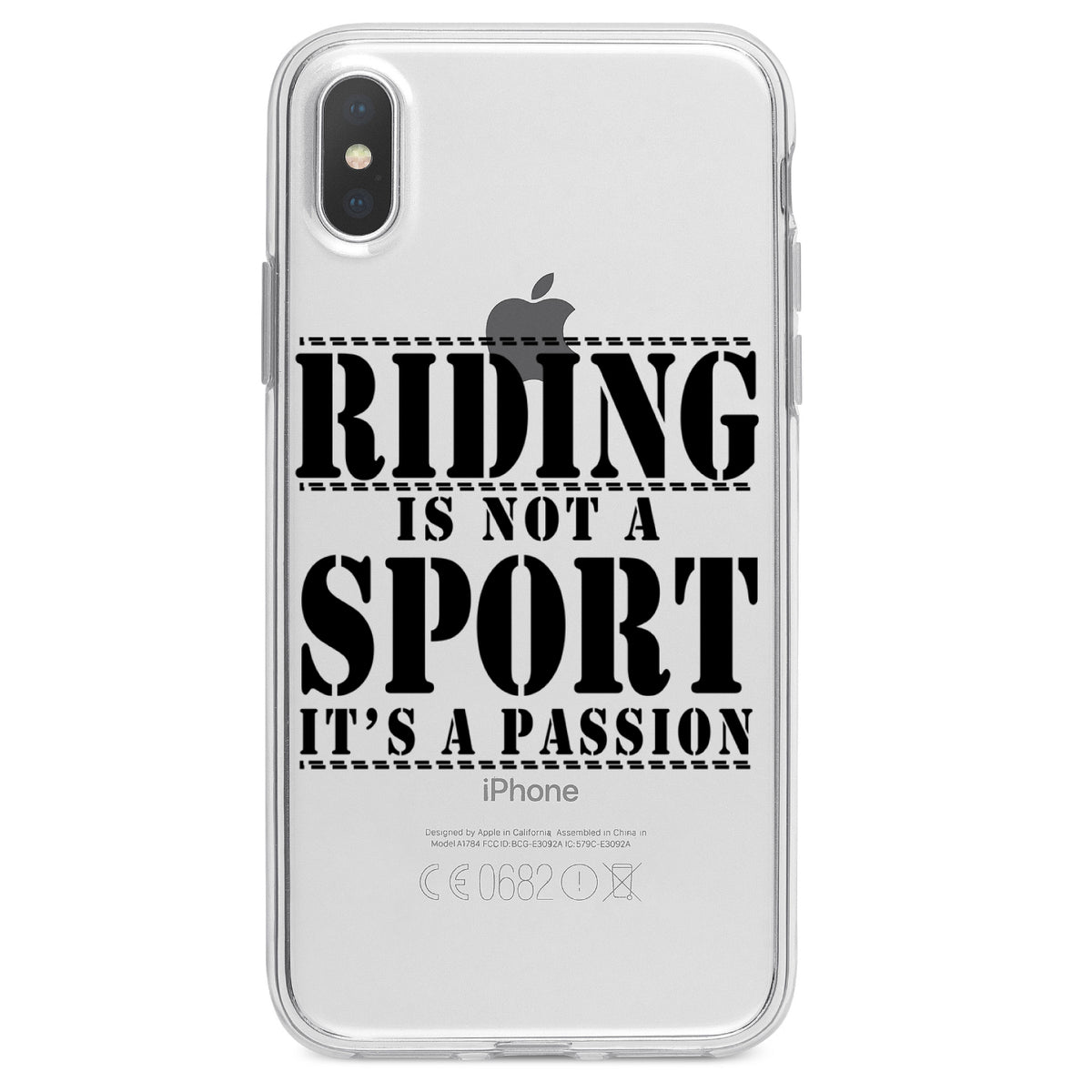 Riding is A Passion, horses Clear Shockproof iPhone Case, view 2